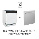 ZLINE 24 in. Autograph Edition Tallac Dishwasher Panel with Champagne Bronze Handle and Color Options (DPVZ-24-CB) [Color: DuraSnow Stainless Steel with Champagne Bronze Handle]