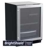 24-In Marvel Refrigerator With Brightshield with Brightshield\u2122 - Yes, Door Style - Stainless Steel Frame Glass