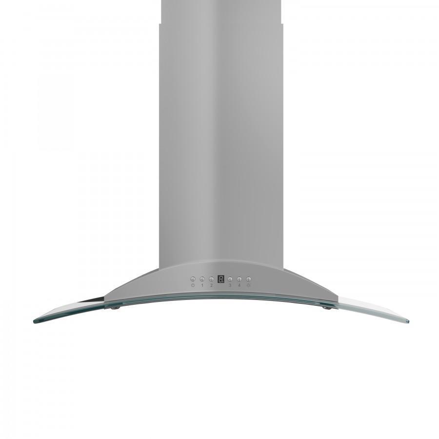 ZLINE Convertible Vent Island Mount Range Hood in Stainless Steel & Glass (GL9i)