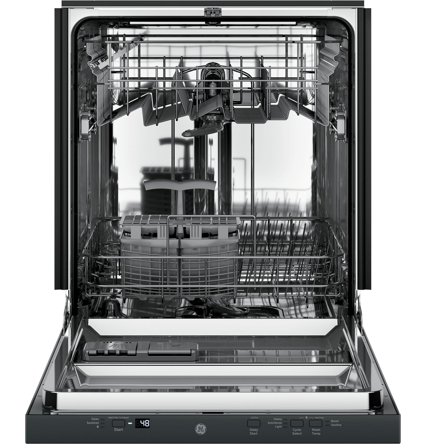 GE® ENERGY STAR® ADA Compliant Stainless Steel Interior Dishwasher with Sanitize Cycle