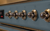 Majestic II 60 Inch Dual Fuel Liquid Propane Freestanding Range in Blue Grey with Bronze Trim