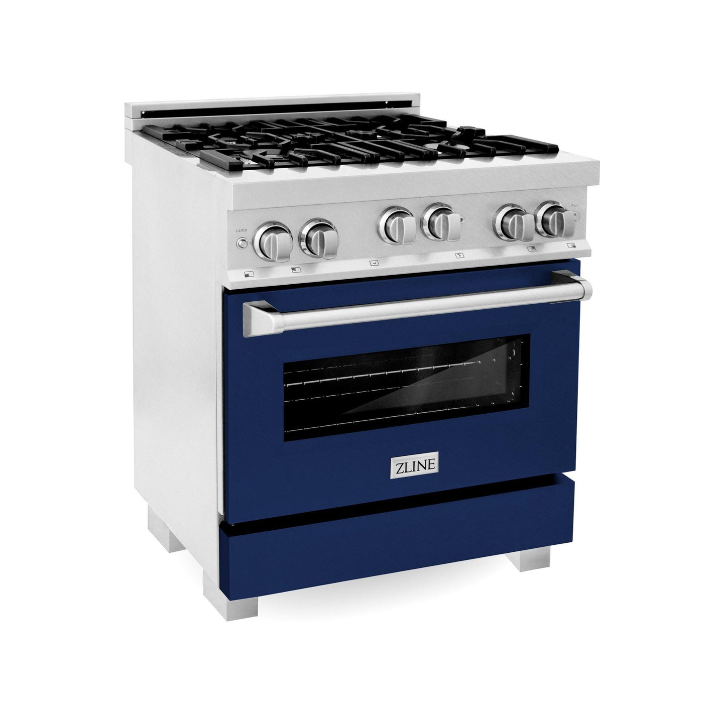 ZLINE 30" 4.0 cu. ft. Range with Gas Stove and Gas Oven in DuraSnow® Stainless Steel with Color Door Options (RGS-30) [Color: Blue Gloss]