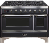 Majestic II 48 Inch Dual Fuel Natural Gas Freestanding Range in Matte Graphite with Chrome Trim