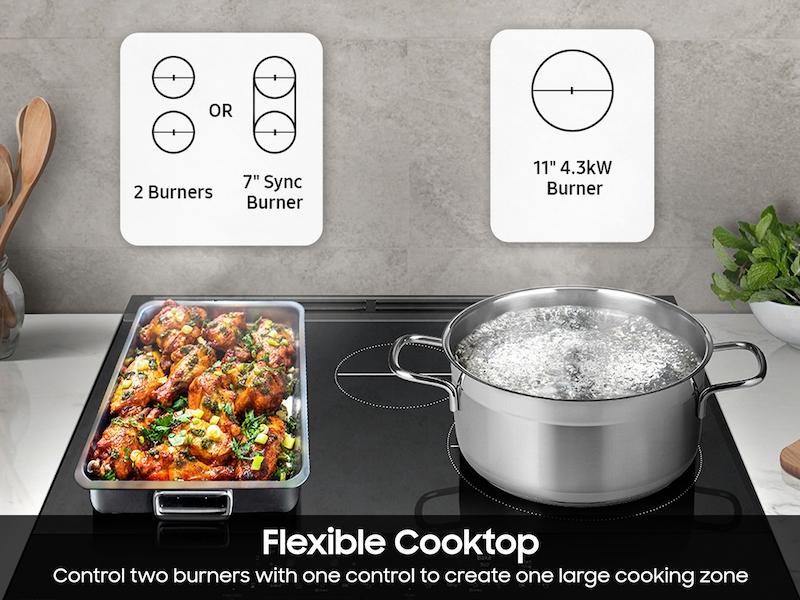 Bespoke 6.3 cu. ft. Smart Slide-In Induction Range with Anti-Scratch Glass Cooktop in Stainless Steel