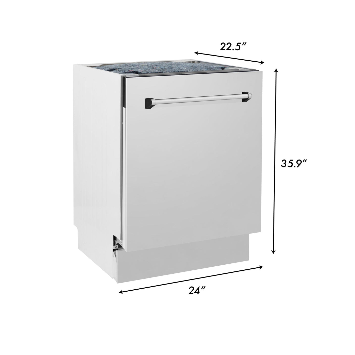 ZLINE 24" Tallac Series 3rd Rack Dishwasher with Traditional Handle, 51dBa (DWV-24) [Color: 304 Stainless]