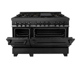 ZLINE 48 in. Black Stainless 6.0 cu. ft. 7 Gas Burner/Electric Oven Range (RAB-BR-48)