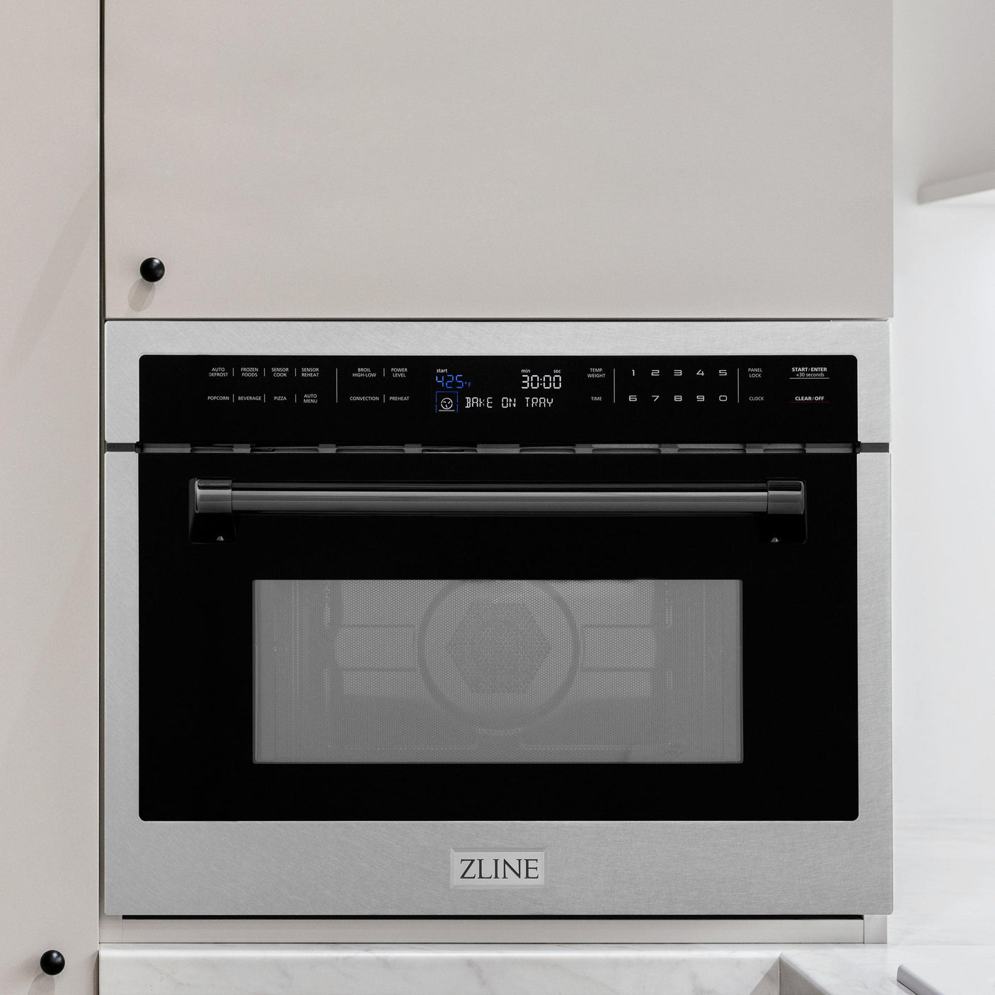 ZLINE 24 In. Autograph Microwave Oven in DuraSnow Stainless with Matte Black Accents (MWOZ-24-SS-MB)