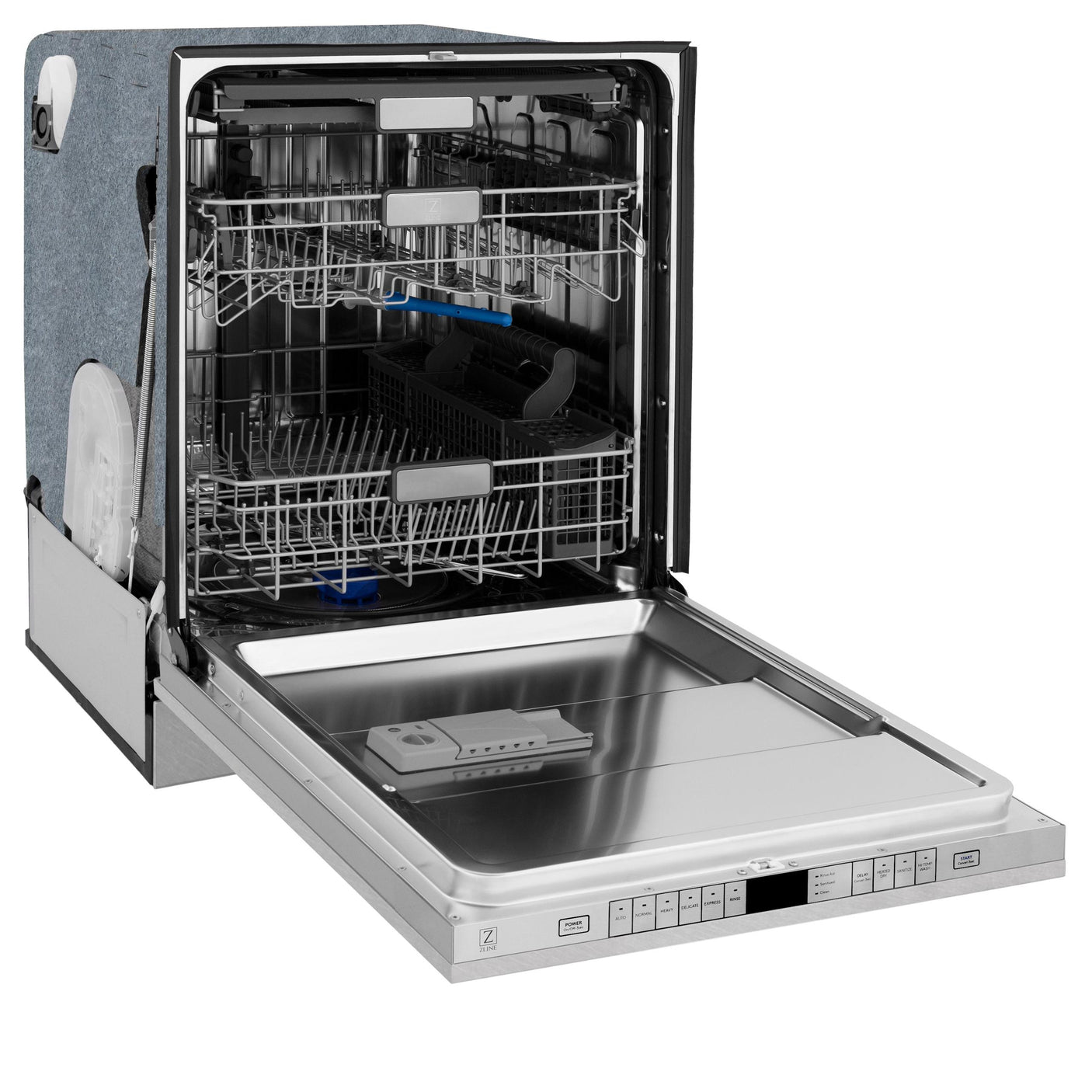 ZLINE Autograph Edition 24" 3rd Rack Top Touch Control Tall Tub Dishwasher in DuraSnow Stainless Steel with Accent Handle, 45dBa (DWMTZ-SN-24) [Color: Matte Black]