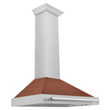 ZLINE 36 in. Convertible Fingerprint Resistant DuraSnow' Stainless Steel Range Hood with Copper Shell and Stainless Steel Handle (KB4SNX-C-36)