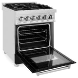 ZLINE 24 in. Professional Dual Fuel Range with Color Door Options (RA24) [Color: Black Matte]