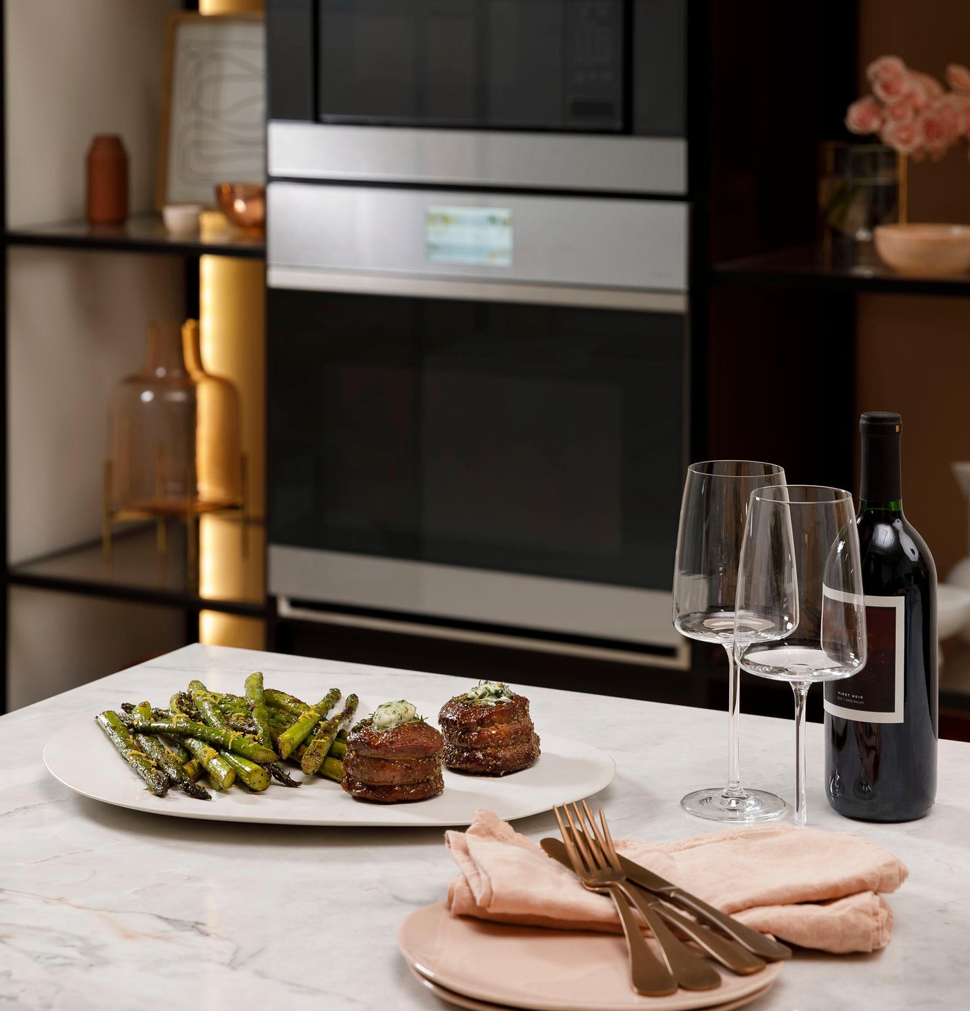 Café™ 30" Smart Built-In Convection Double Wall Oven in Platinum Glass