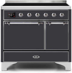 Majestic II 40 Inch Electric Freestanding Range in Matte Graphite with Chrome Trim