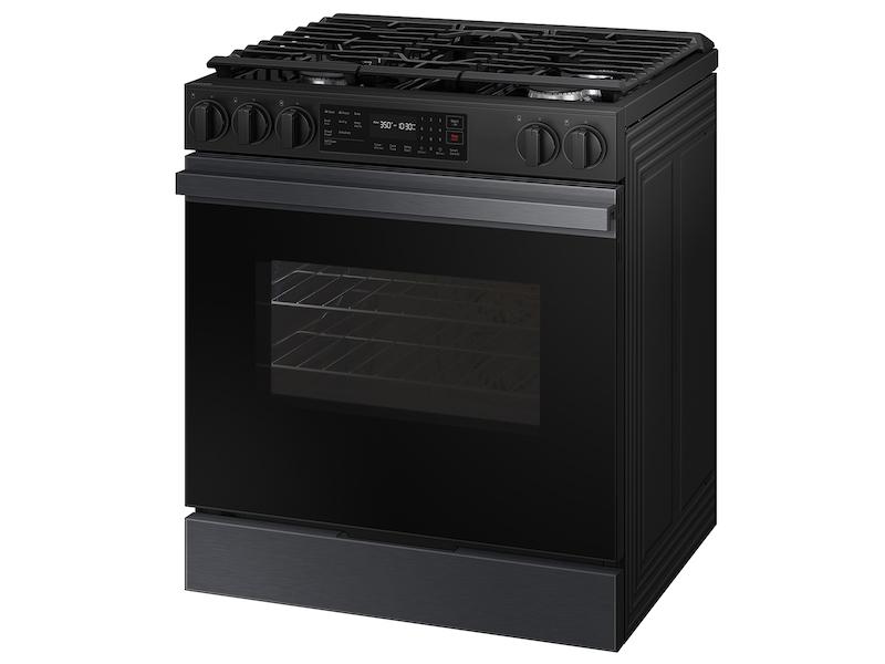 Bespoke 6.0 cu. ft. Smart Slide-In Gas Range with Precision Knobs in Matte Black Steel