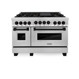 ZLINE Autograph Edition 48" 6.0 cu. ft. Range with Gas Stove and Gas Oven in Stainless Steel with Accents (RGZ-48) [Color: Champagne Bronze]