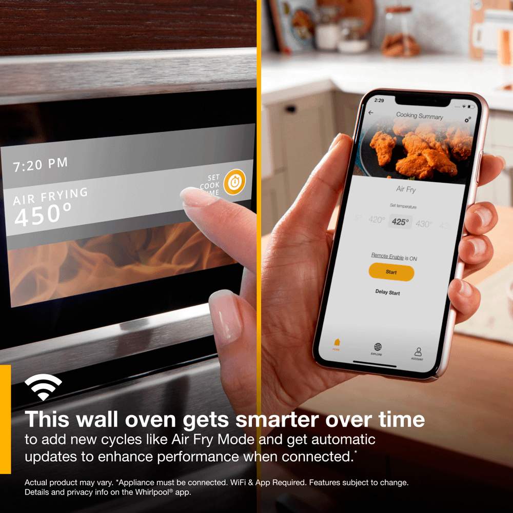 4.3 cu. ft. Smart Single Convection Wall Oven with Air Fry, when Connected