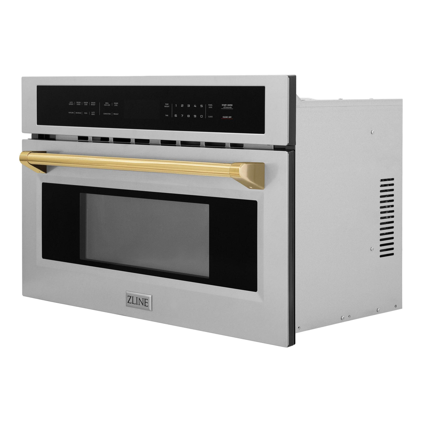 ZLINE Autograph Edition 30? 1.6 cu ft. Built-in Convection Microwave Oven in Stainless Steel and Polished Gold Accents (MWOZ-30-G)