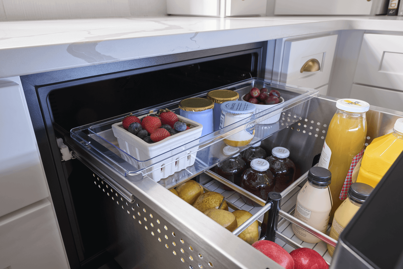 Presrv Refrigerator Drawers, 24in Compact, SS, 2 Zone