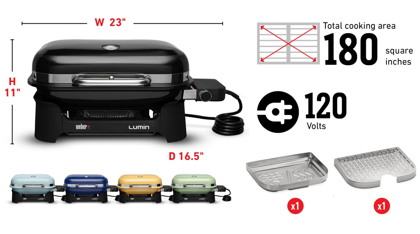 Lumin Compact Electric Grill - Black