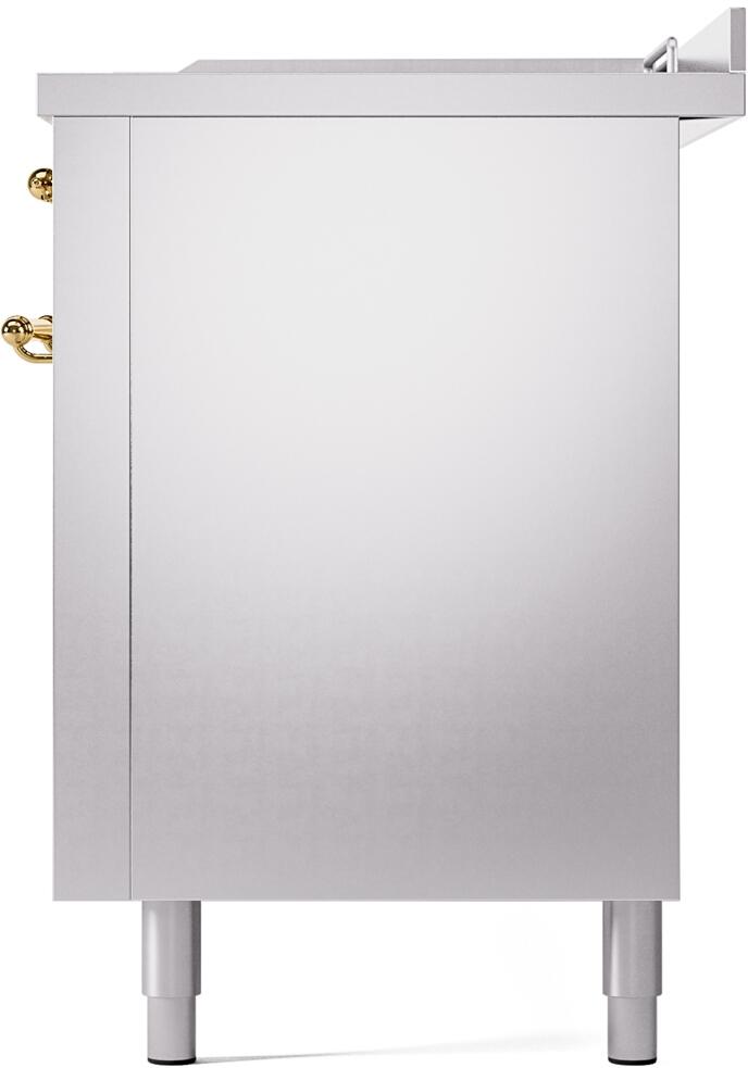 Nostalgie II 60 Inch Dual Fuel Liquid Propane Freestanding Range in Stainless Steel with Brass Trim