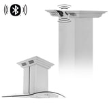 ZLINE Island Mount Range Hood in Stainless Steel with Built-in ZLINE CrownSound Bluetooth Speakers (GL5iCRN-BT)