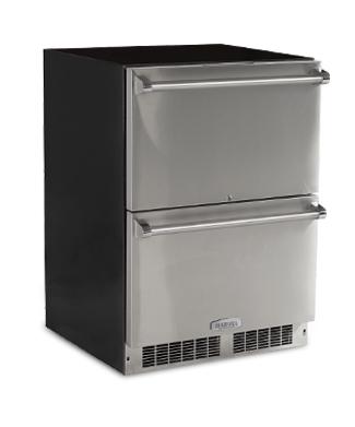 24" Refrigerated Drawers - Solid Panel Overlay Ready Drawer Fronts, With Lock Sold without handles