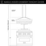 ZLINE Designer Series Wall Mount Range Hood in DuraSnow Stainless Steel with Mirror Accents (655MR)