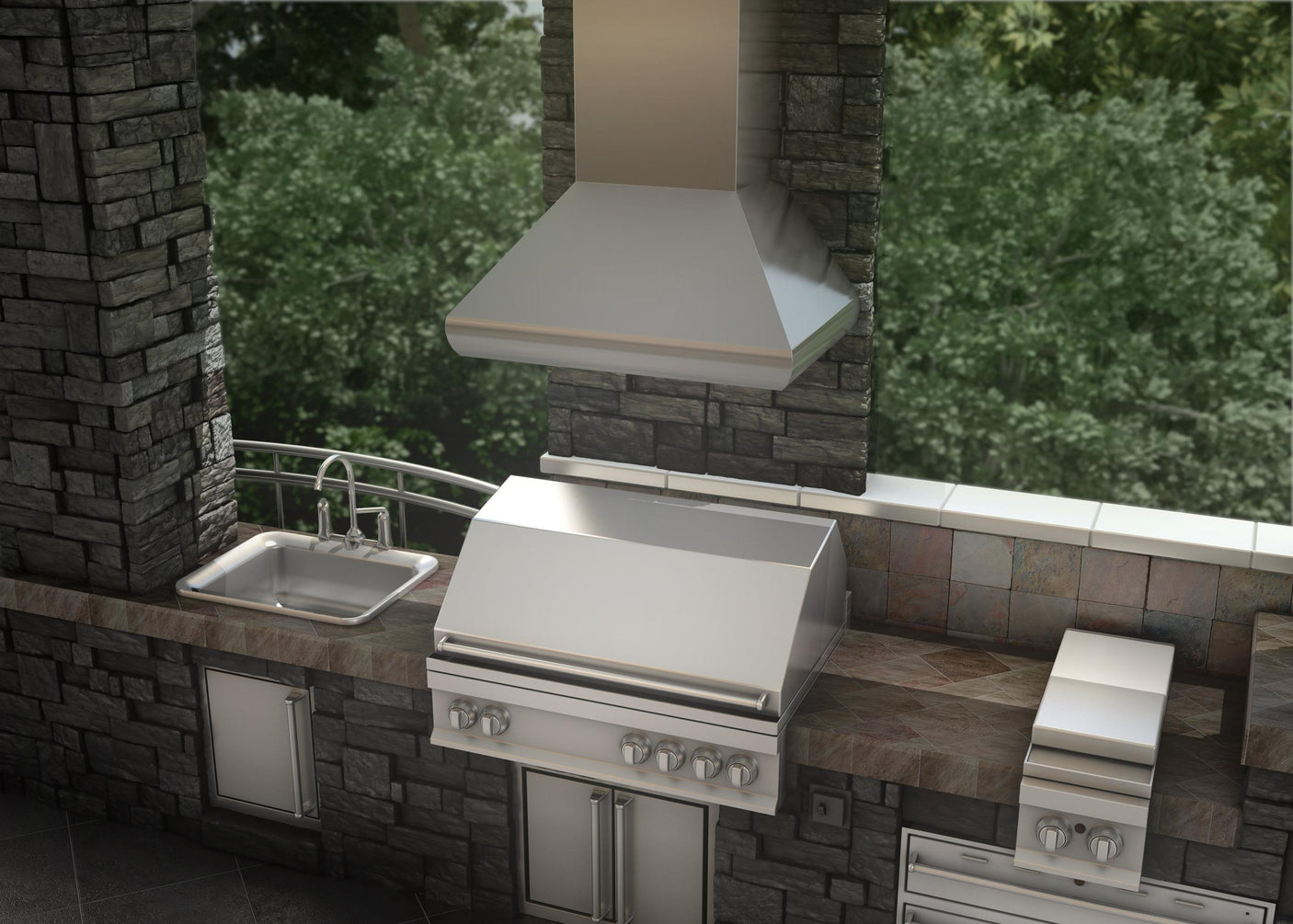 ZLINE Outdoor Wall Mount Range Hood in Stainless Steel (687-304) [Size: 48 Inch]