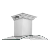 ZLINE Wall Mount Range Hood in Stainless Steel with Built-in CrownSound™ Bluetooth Speakers (KN4CRN-BT) [Size: 42 Inch]