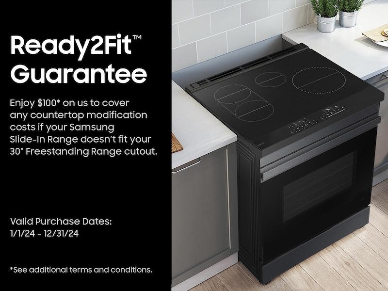 Bespoke 6.3 cu. ft. Smart Slide-In Induction Range with Anti-Scratch Glass Cooktop in Matte Black Steel