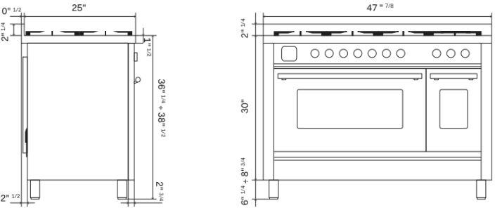 Professional Plus II 48 Inch Electric Freestanding Range in Stainless Steel with Trim