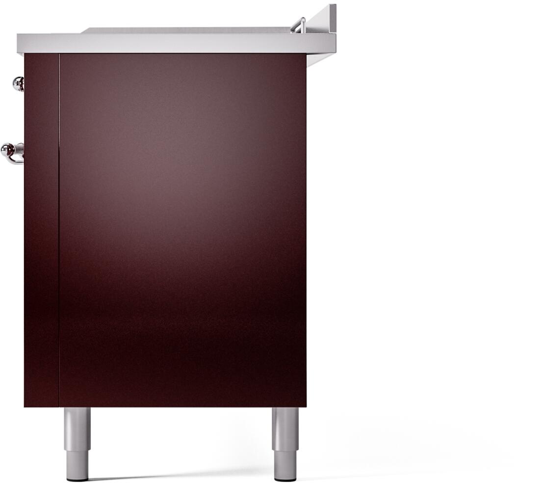 Nostalgie II 60 Inch Dual Fuel Liquid Propane Freestanding Range in Burgundy with Chrome Trim