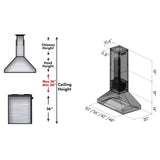 ZLINE Ducted Island Mount Range Hood in Stainless Steel (597i)