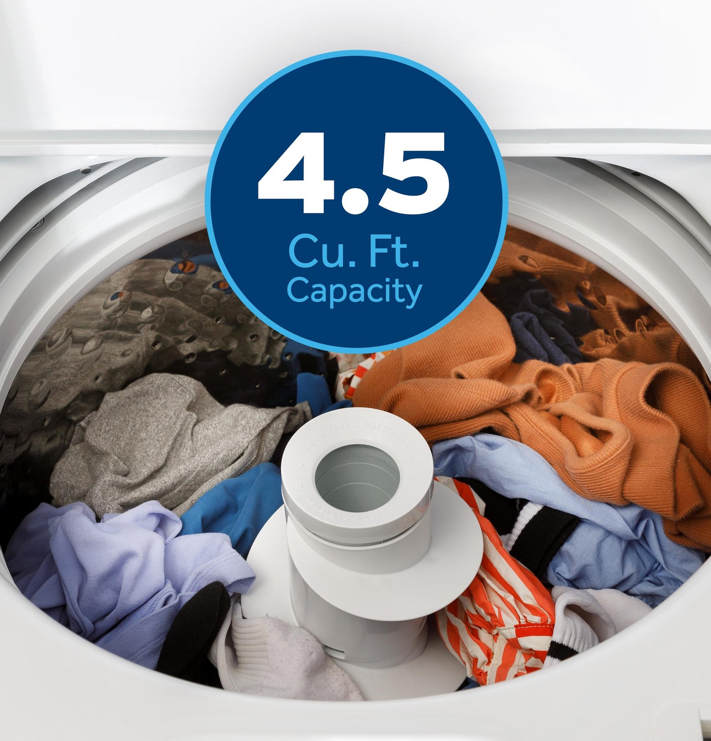 GE® 4.5 cu. ft. Capacity Washer with Stainless Steel&#x00A0;Basket, Cold&#x00A0;Plus and Wash Boost&#x200B;