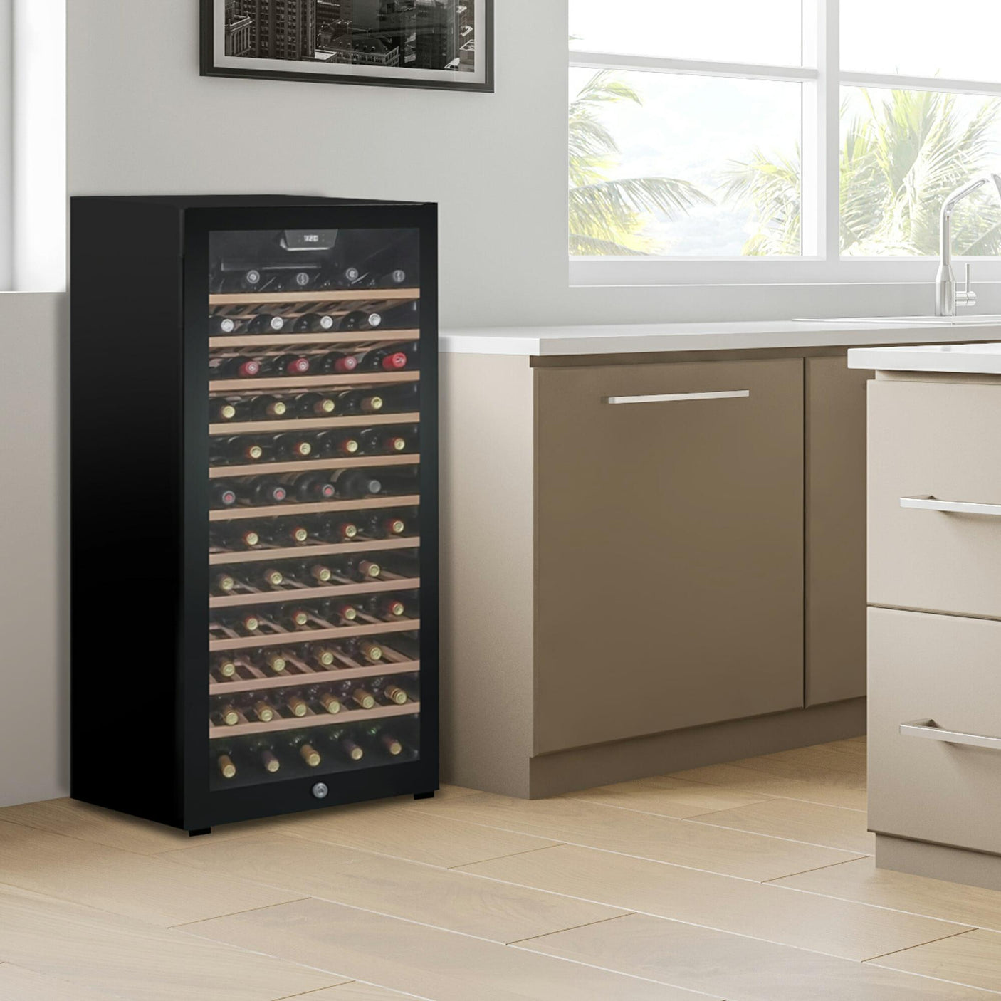 Danby 94 Bottle Free-Standing Wine Cooler in Black