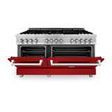 ZLINE 60 in. 7.4 cu. ft. Dual Fuel Range with Gas Stove and Electric Oven in Stainless Steel with Color Options (RA60) [Color: Blue Gloss]