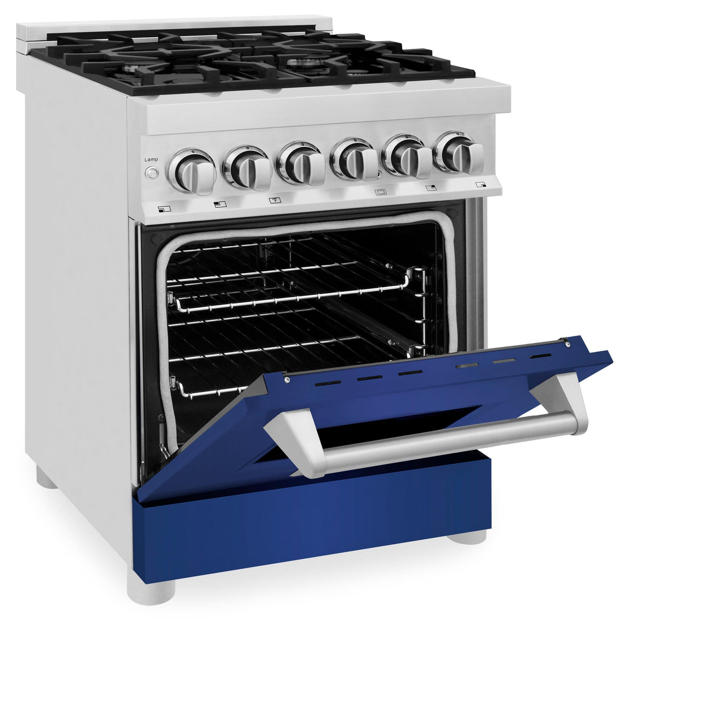 ZLINE 24 in. Professional Dual Fuel Range with Color Door Options (RA24) [Color: Blue Matte]