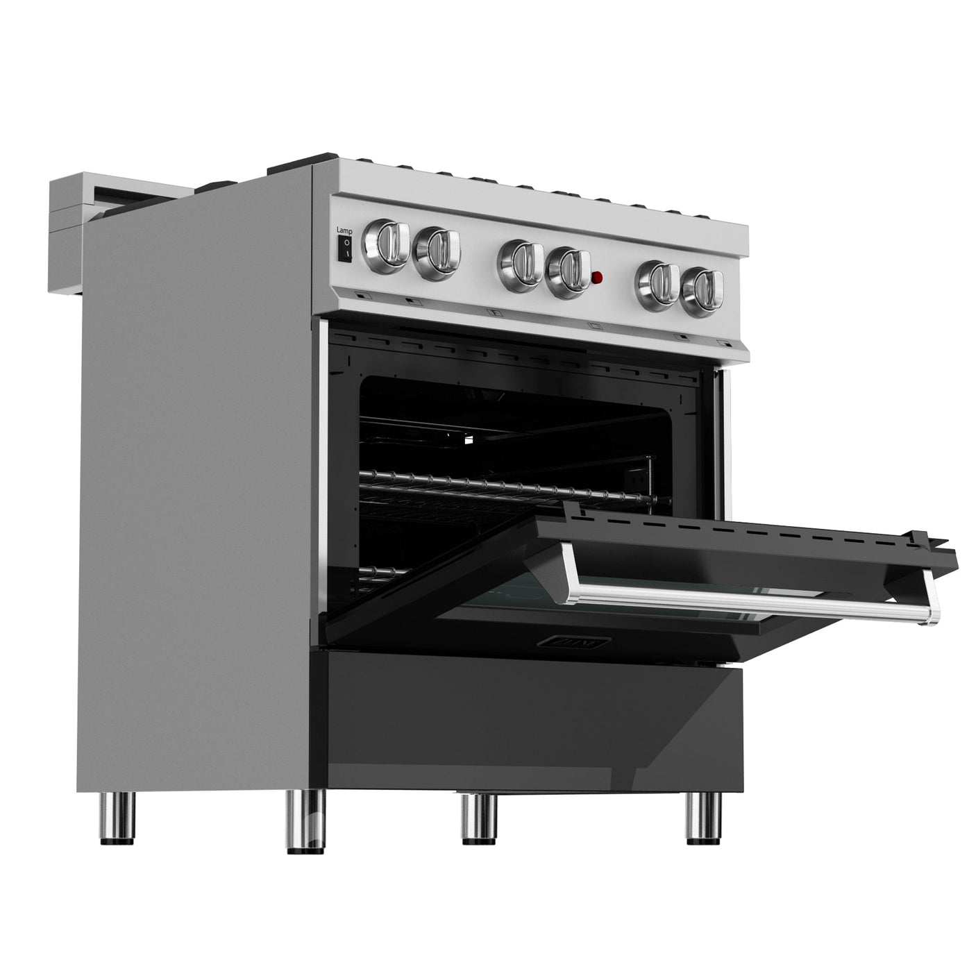 ZLINE 30 in. 4.0 cu. ft. Dual Fuel Range with Gas Stove and Electric Oven in All DuraSnow Stainless Steel with Color Door Options (RAS-SN-30) [Color: Black Matte]