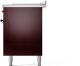 Nostalgie II 60 Inch Dual Fuel Liquid Propane Freestanding Range in Burgundy with Bronze Trim