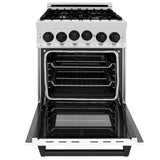 ZLINE Autograph Edition 24" 2.8 cu. ft. Range with Gas Stove and Gas Oven in DuraSnow Stainless Steel with White Matte Door and Accents (RGSZ-WM-24) [Color: Gold]