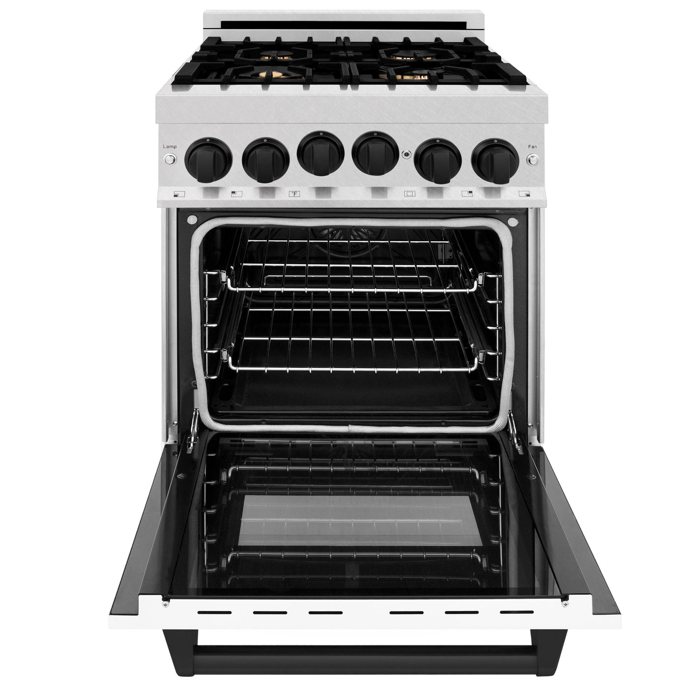 ZLINE Autograph Edition 24" 2.8 cu. ft. Range with Gas Stove and Gas Oven in DuraSnow Stainless Steel with White Matte Door and Accents (RGSZ-WM-24) [Color: Matte Black]