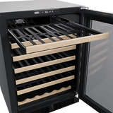 24-In Built-In Single Zone Wine Refrigerator With Wine Cradle with Door Style - Stainless Steel Frame Glass