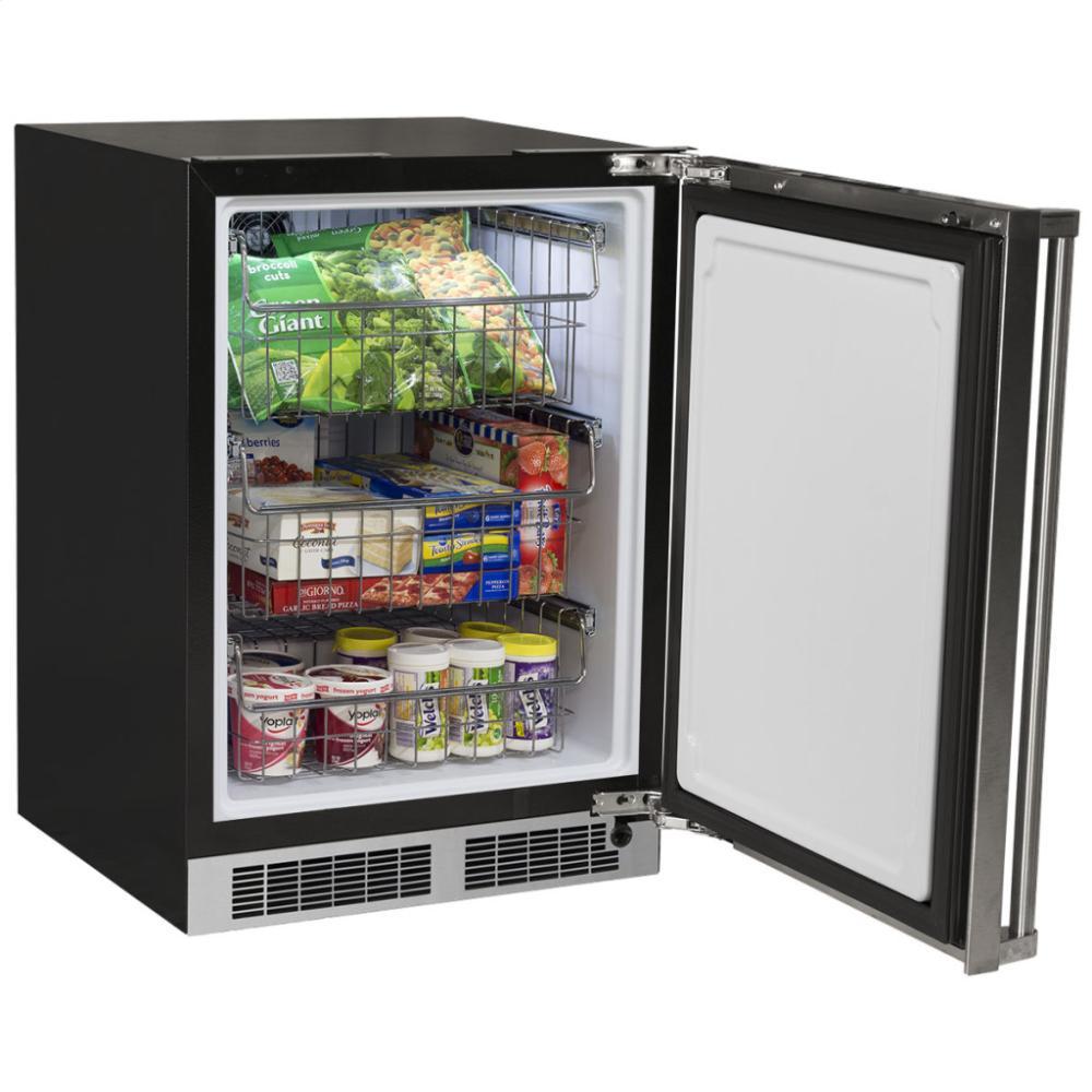 24" Professional Freezer - Solid Overlay Panel - Integrated Right Hinge