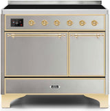 Majestic II 40 Inch Electric Freestanding Range in Stainless Steel with Brass Trim