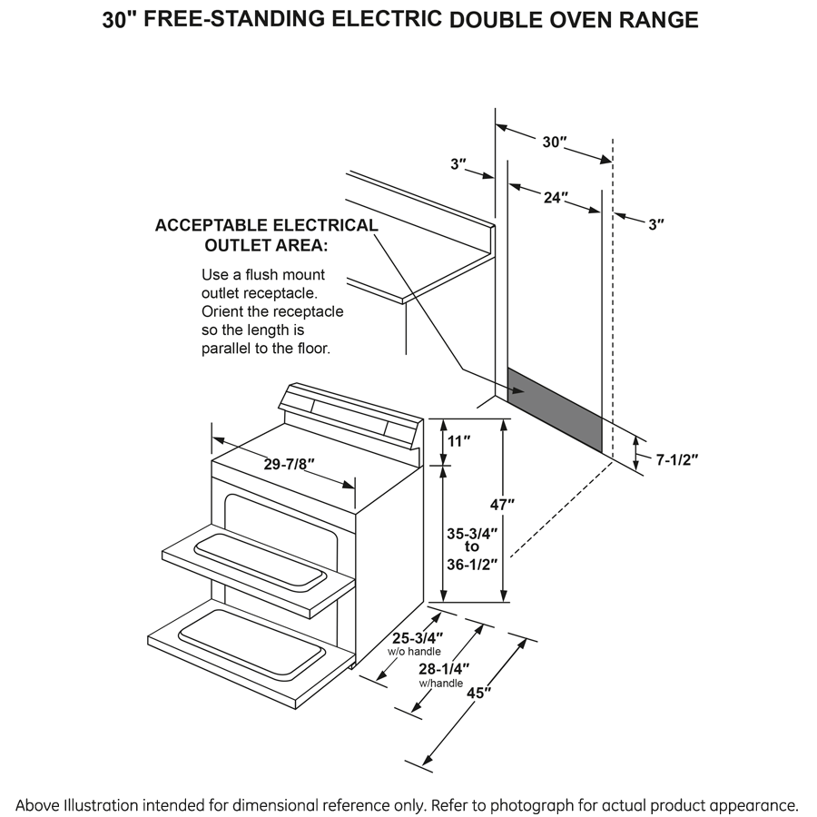 GE 30" Free-Standing Electric Double Oven Convection Range