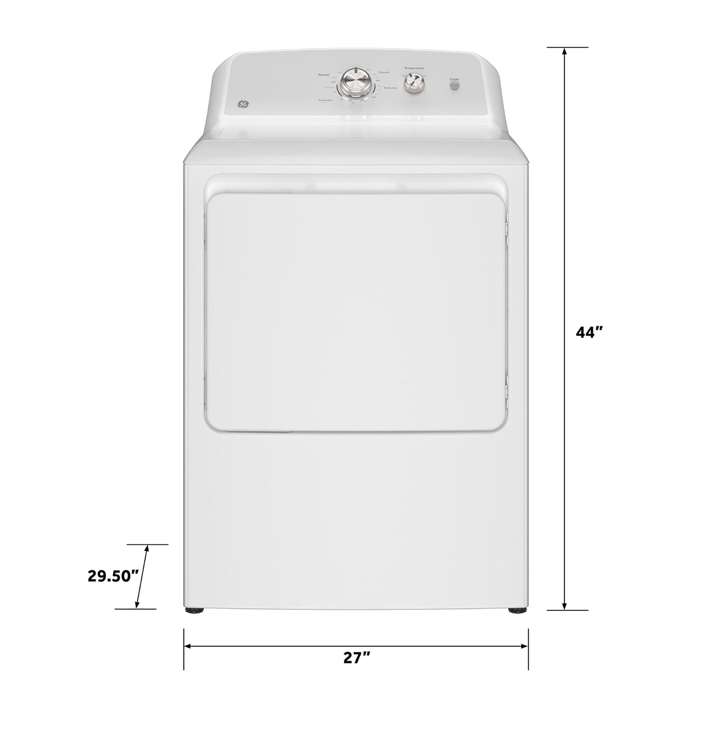 GE® 7.2 cu. ft. Capacity Electric Dryer with Up To 120 ft. Venting&#x200B; and Reversible Door&#x200B;