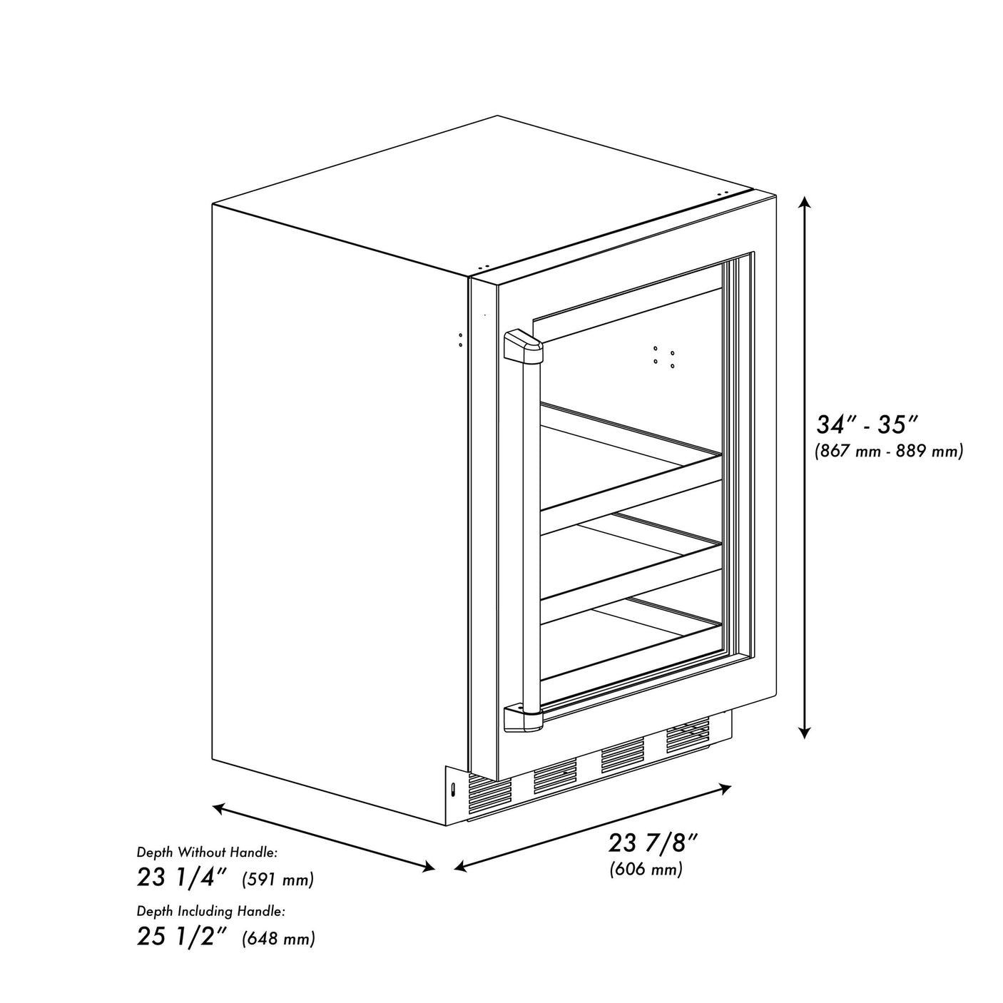 ZLINE Autograph Edition 24 in. Touchstone 151 Can Beverage Fridge With DuraSnow' Stainless Steel Glass Door And Polished Gold Handle (RBSOZ-SN-24-G)