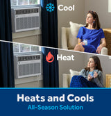 GE® 8,000 BTU Smart Heat/Cool with Heat Pump Electronic Window Air Conditioner for Medium Rooms up to 350 sq. ft.