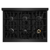 ZLINE 36 in. 5.2 cu. ft. Classic Gas Range with 6 Burner Cooktop and Convection Gas Oven in Black Stainless Steel (CGRB-36)