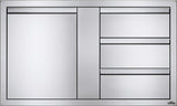 42 x 24 inch Large Single Door & Triple Drawer and Triple Drawer, Stainless Steel