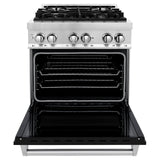 ZLINE 30 in. Dual Fuel Range with Gas Stove and Electric Oven in Stainless Steel (RA30) [Color: Black Matte]